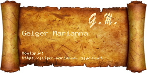 Geiger Marianna névjegykártya